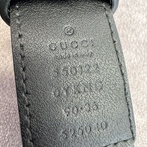 Gucci Zumi Black Leather Quilted Belt with Gold Buckle 550122 90/36 - Picture 10 of 10